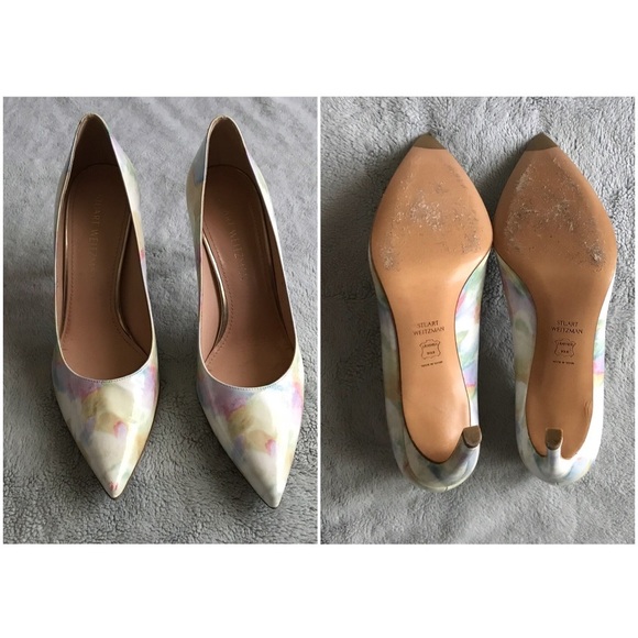 Stuart Weitzman Heist Pump Pastel Sunflower Patent - Picture 2 of 8